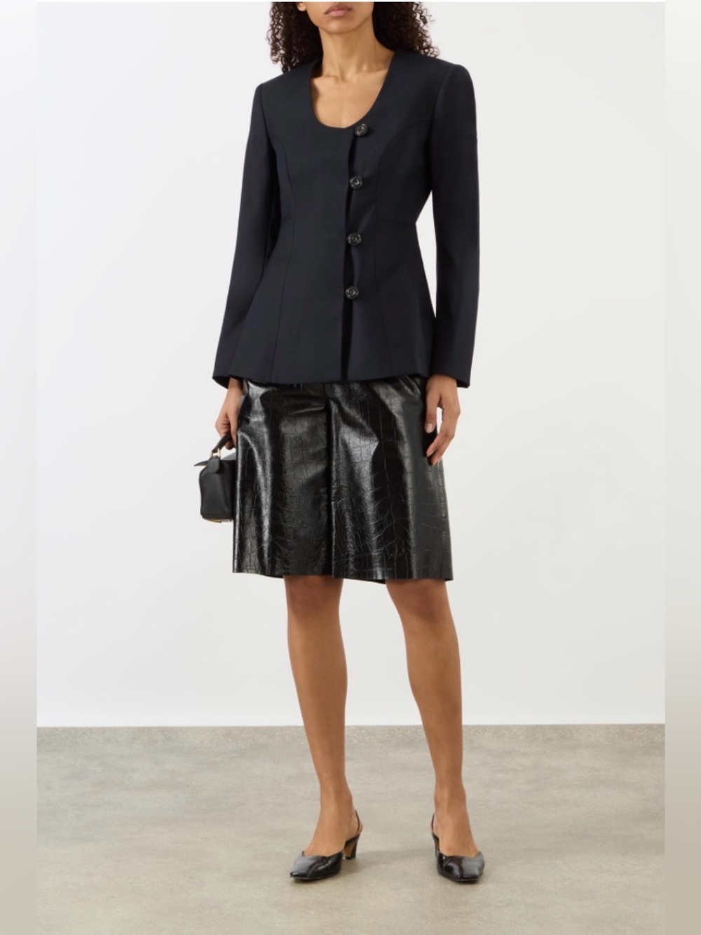 House of Dagmar Collarless Blazer in black